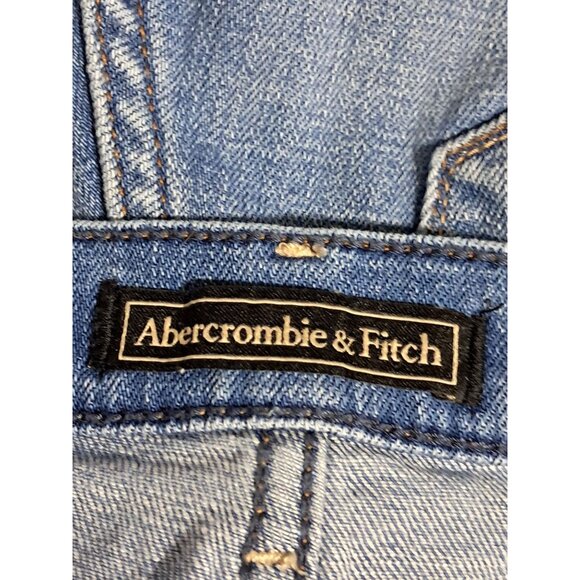 Abercrombie & Fitch Womens High-Rise Distressed Denim Mom Shorts Size 27 Button - Picture 2 of 12